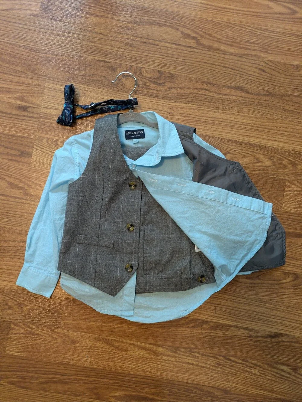 Andy & Evan Light Blue Toddler Three Piece Suit
